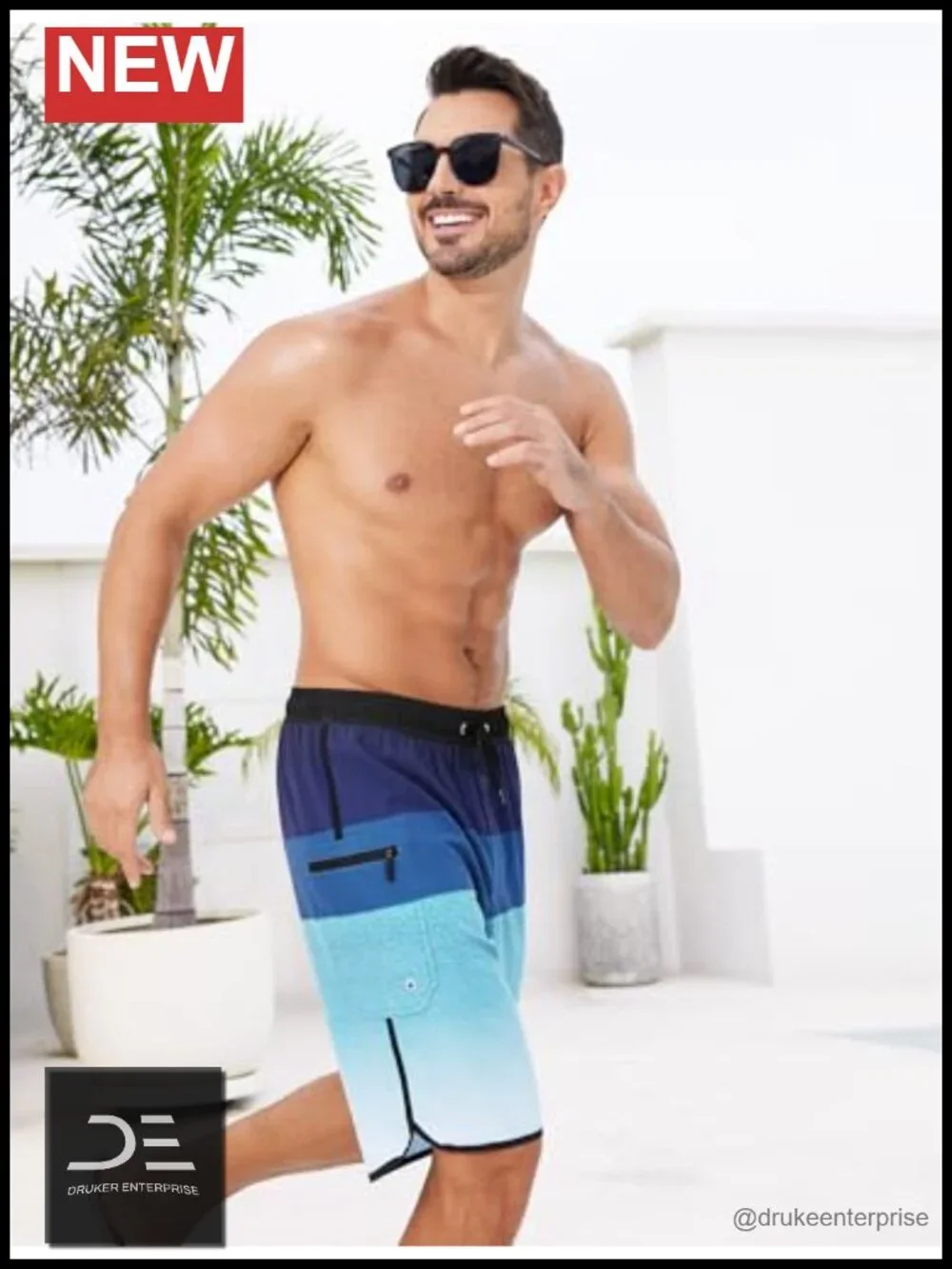 Men's Swim Trunks with Compression Liner 9 Inch Long Bathing Suits